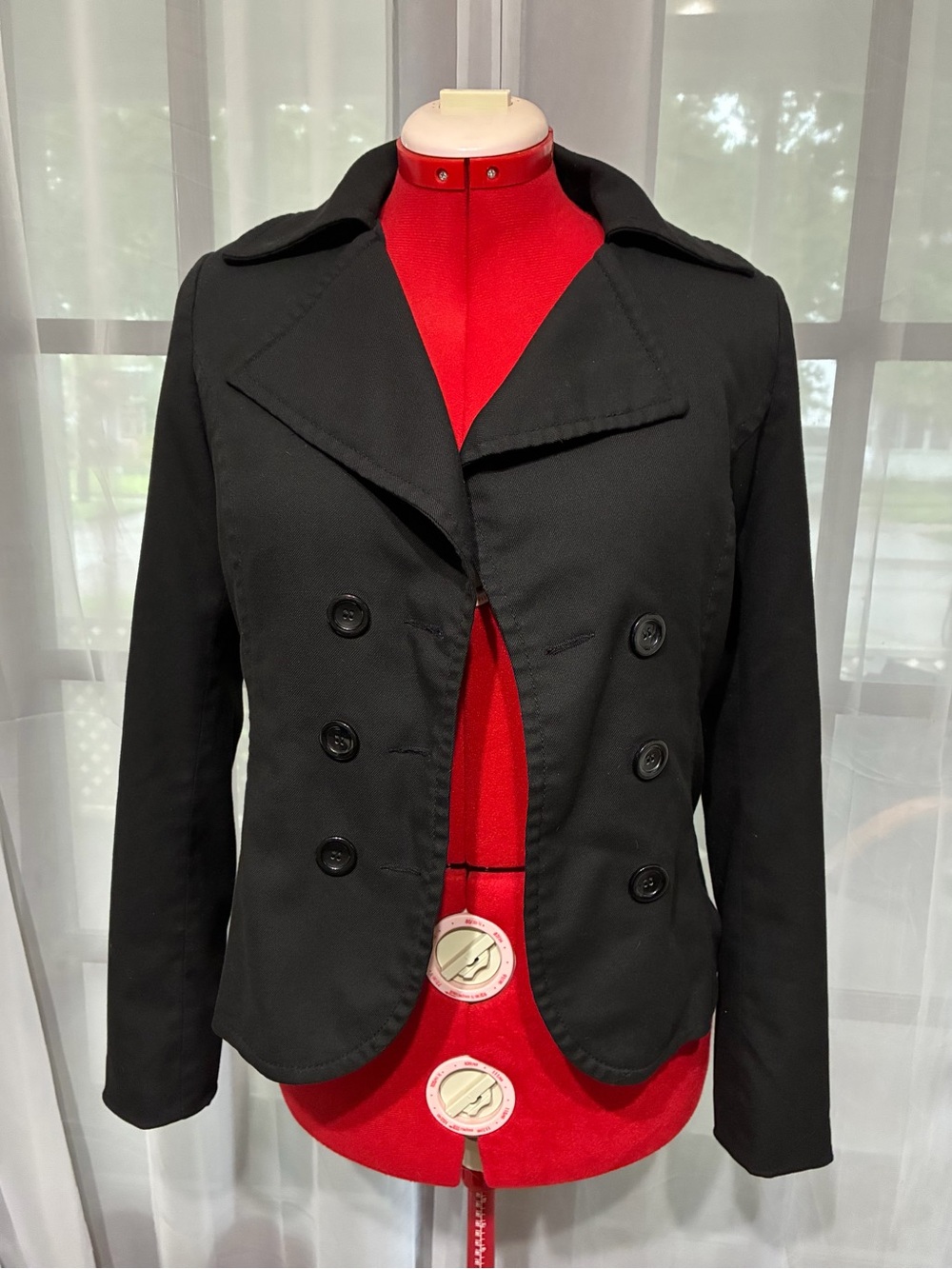 H&M Women's Black Double-Breasted Blazer Sz 10